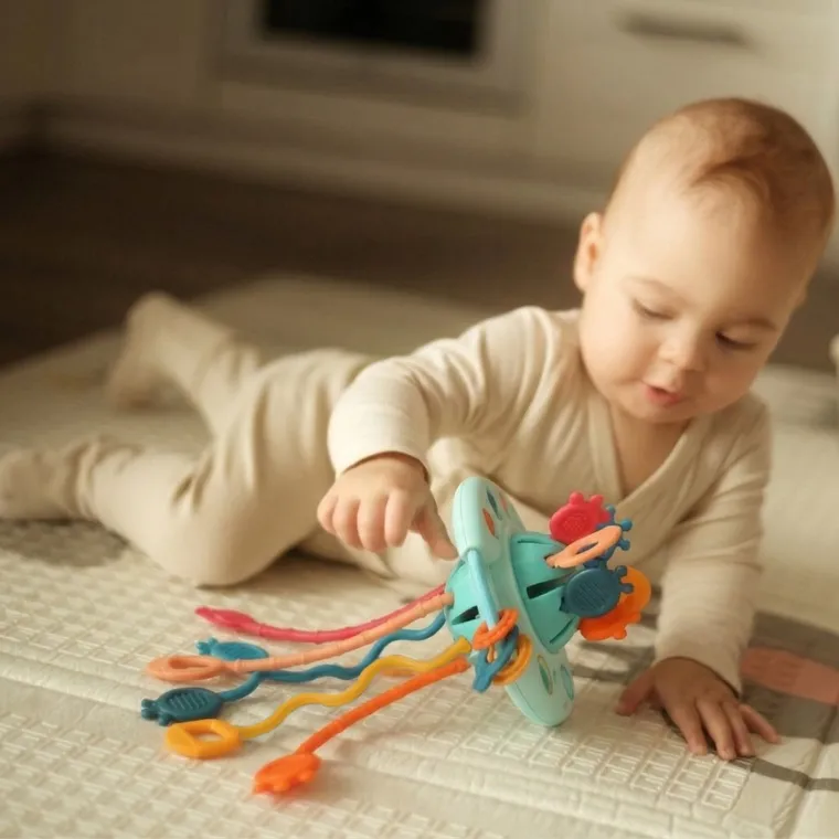 Bocioland, UFO, gryzak, grzechotka, przeciąganiec, zabawka sensoryczna