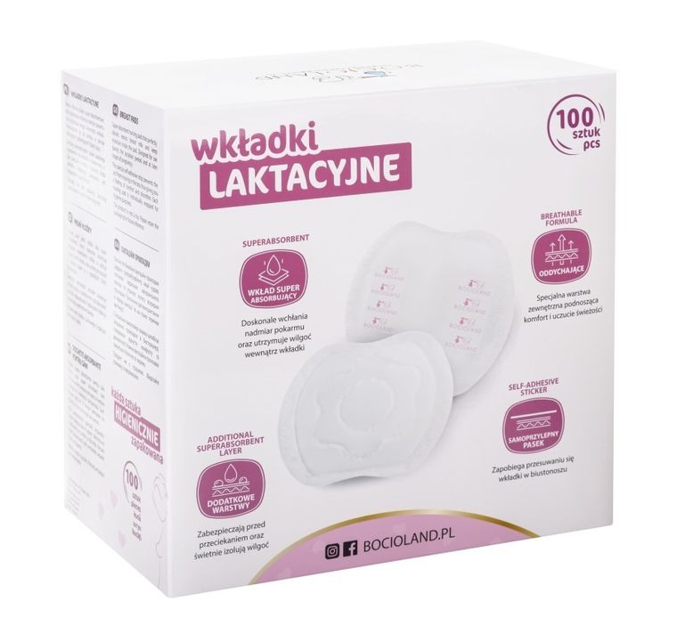Bocioland, wkładki laktacyjne z superabsorbentem, 200 szt.