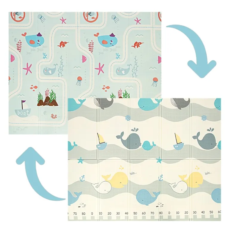 Bocioland, Wodne miasto, składana mata piankowa, szara, 150-180 cm