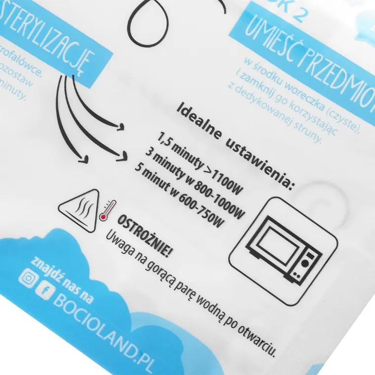 Bocioland, woreczki do sterylizacji w kuchence mikrofalowej, 5 szt.