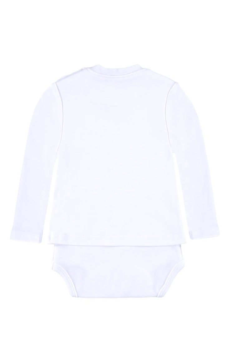 Body chłopięce z długim rękawem, bawełna organiczna, białe, Bellybutton