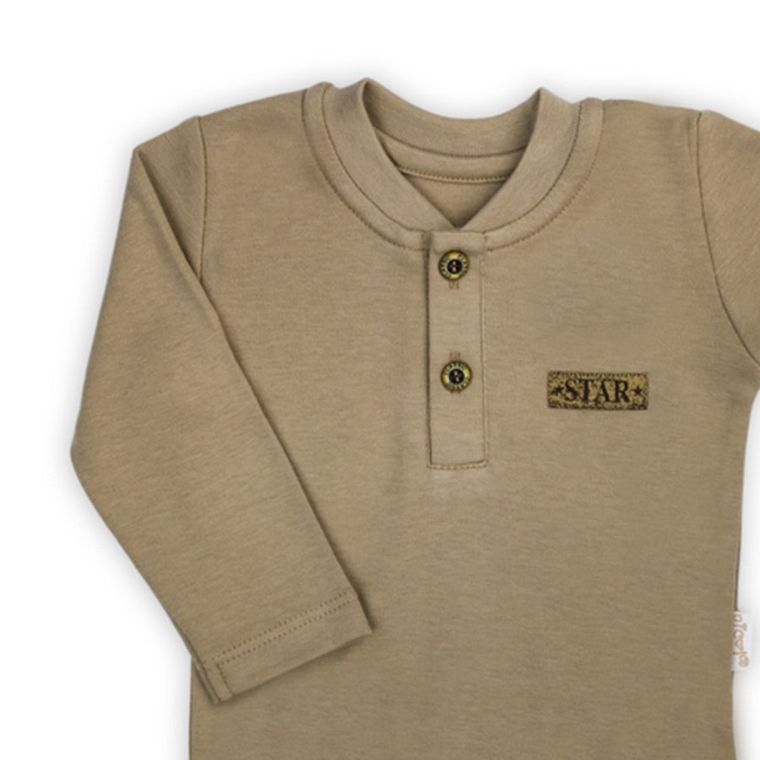 Body chłopięce z długim rękawem, beżowe, Star, Nicol