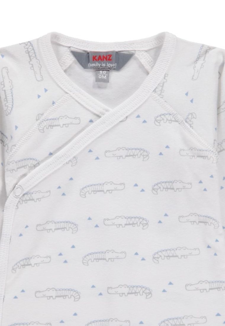 Body chłopięce z długim rękawem, białe, Kanz