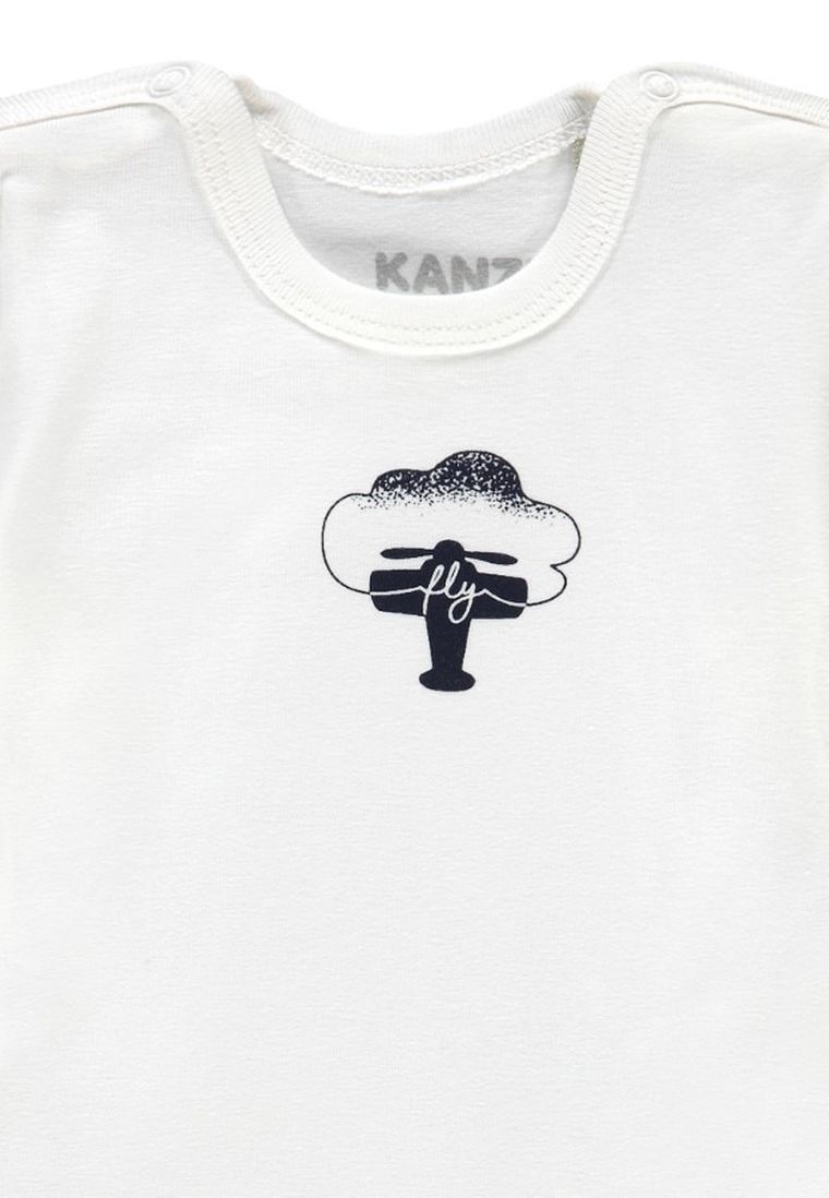 Body chłopięce z długim rękawem, białe, Kanz