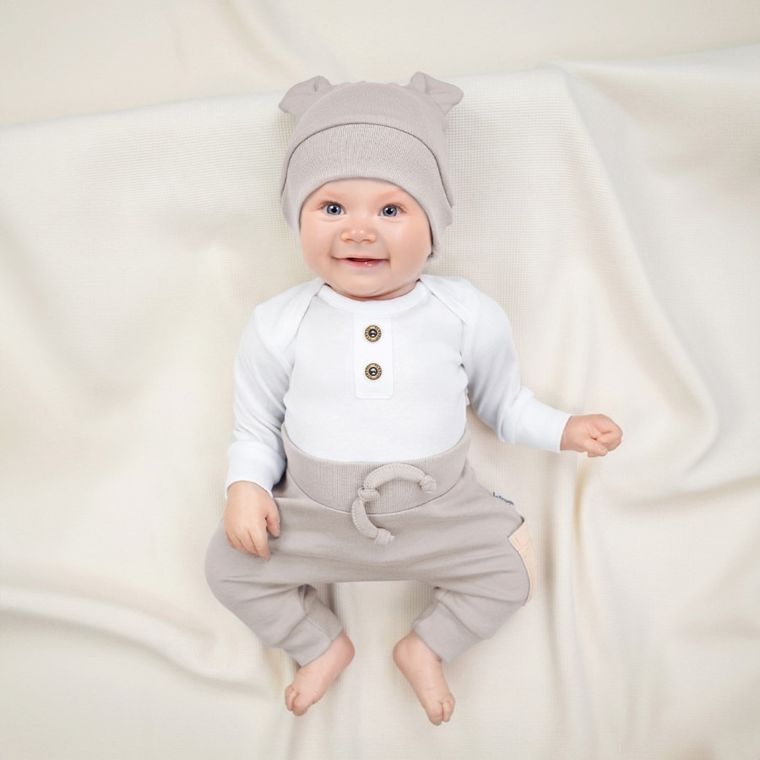 Body chłopięce z długim rękawem, białe, Nicol