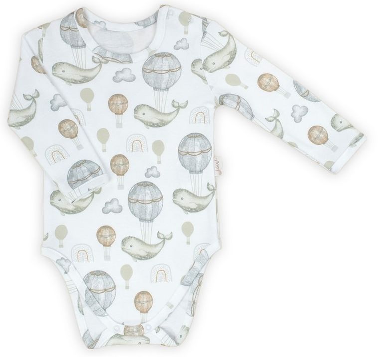 Body chłopięce z długim rękawem, białe, Nicol