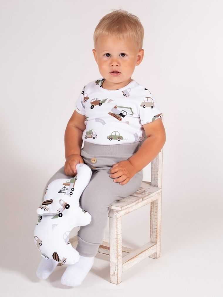 Body chłopięce z długim rękawem, białe, Nicol