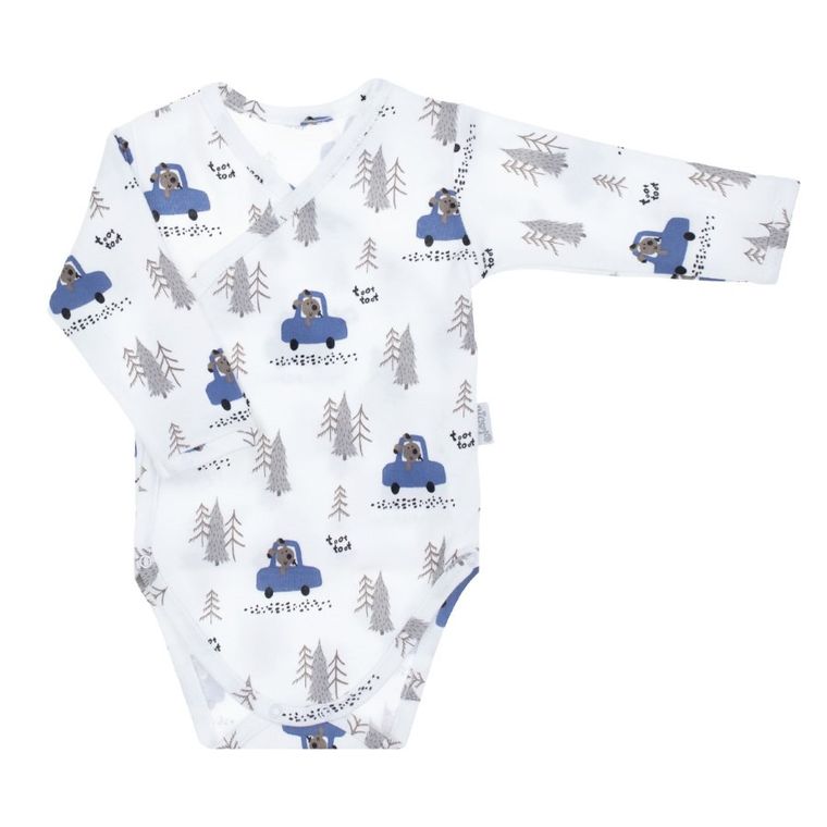 Body chłopięce z długim rękawem, białe, Nicol