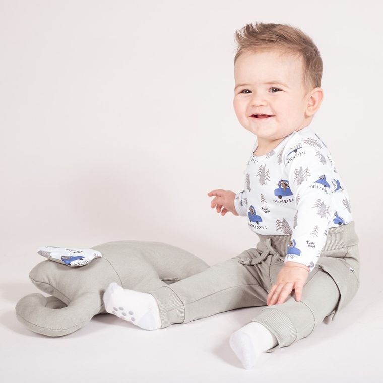 Body chłopięce z długim rękawem, białe, Nicol