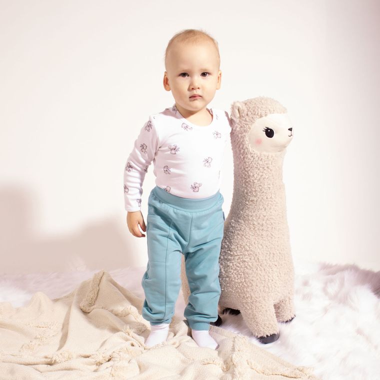 Body chłopięce z długim rękawem, białe, Nicol