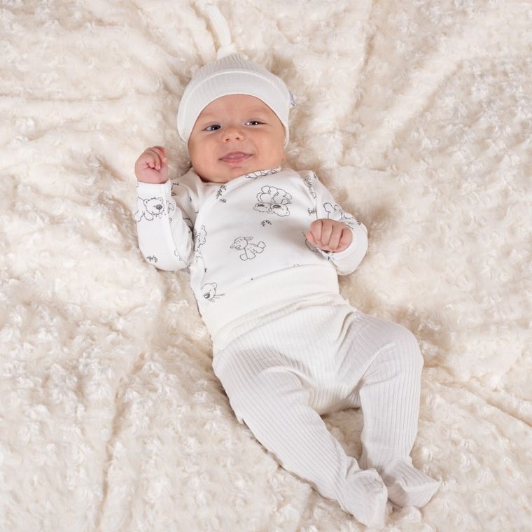 Body chłopięce z długim rękawem, ecru, Nicol