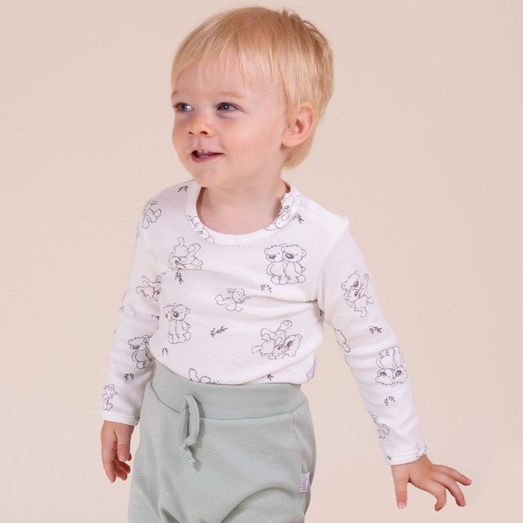 Body chłopięce z długim rękawem, ecru, Nicol