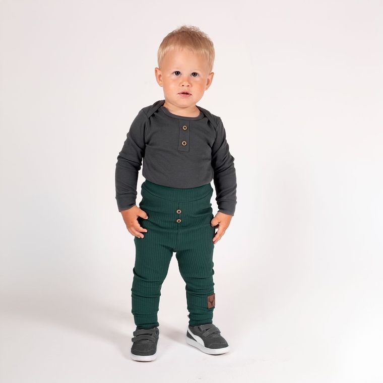 Body chłopięce z długim rękawem, grafitowe, Nicol