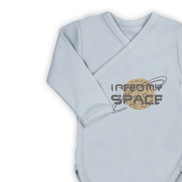 Body chłopięce z długim rękawem, jasnoszare, I need my space, Nicol