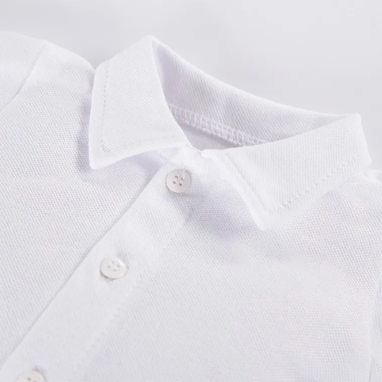 Body chłopięce z długim rękawem, koszulowe, białe, Eevi