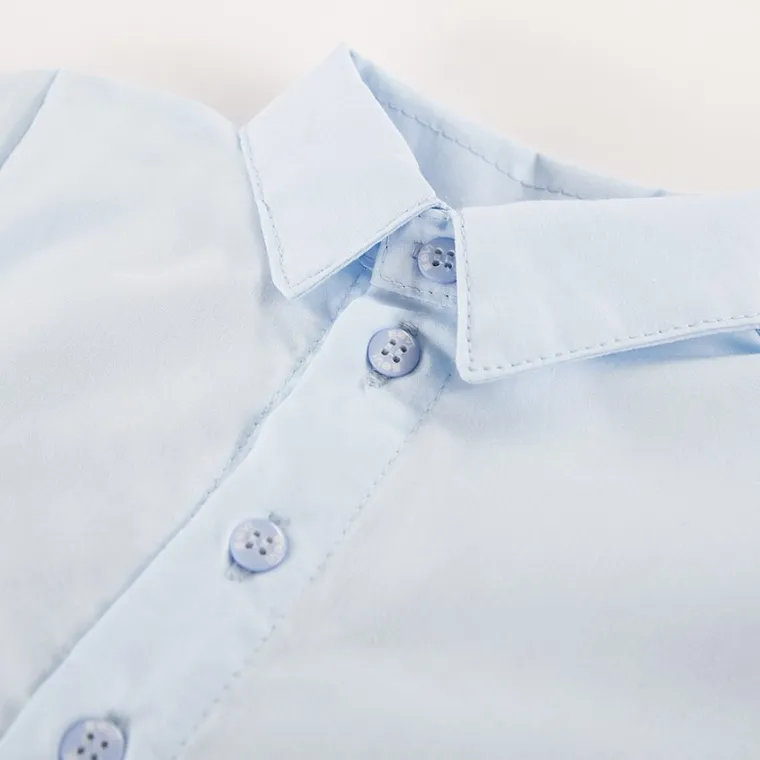 Body chłopięce z długim rękawem, koszulowe, niebieskie, Eevi