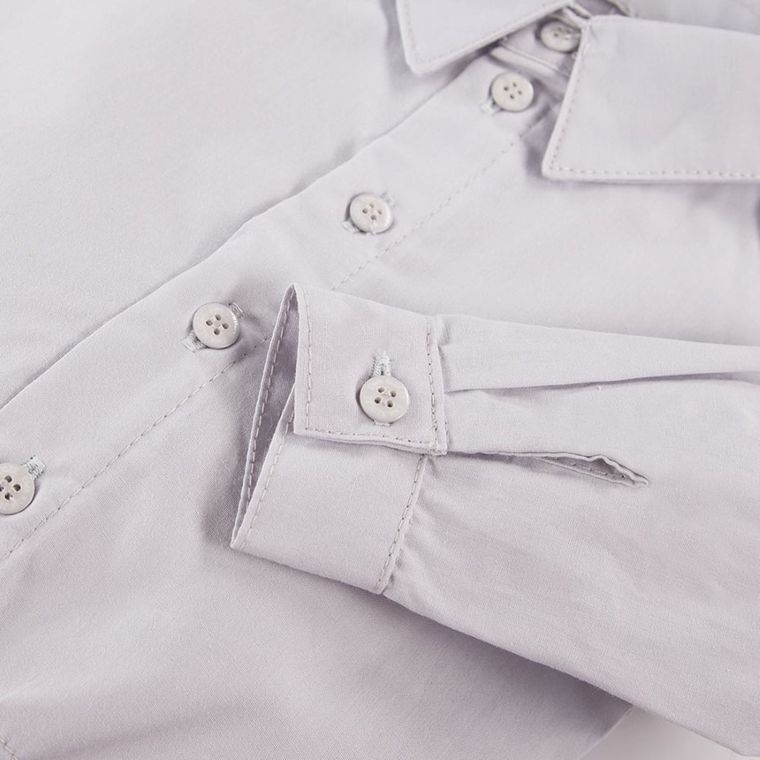 Body chłopięce z długim rękawem, koszulowe, szare, Eevi