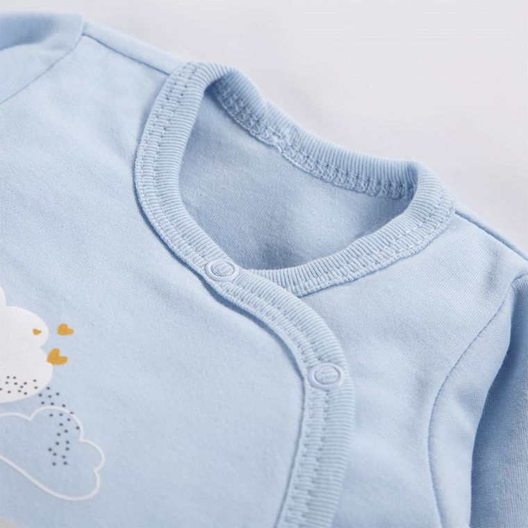 Body chłopięce z długim rękawem, niebieskie, Eevi