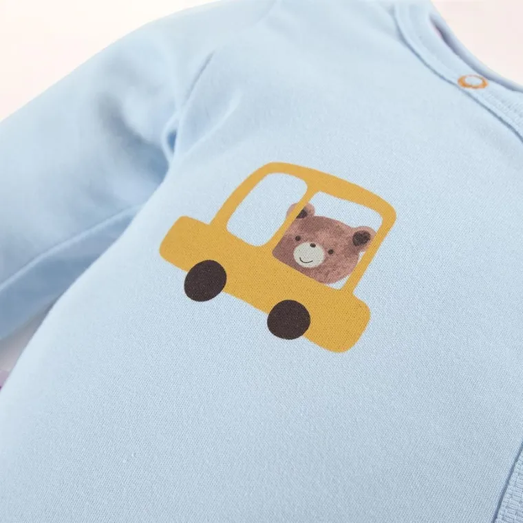 Body chłopięce z długim rękawem, niebieskie, Eevi