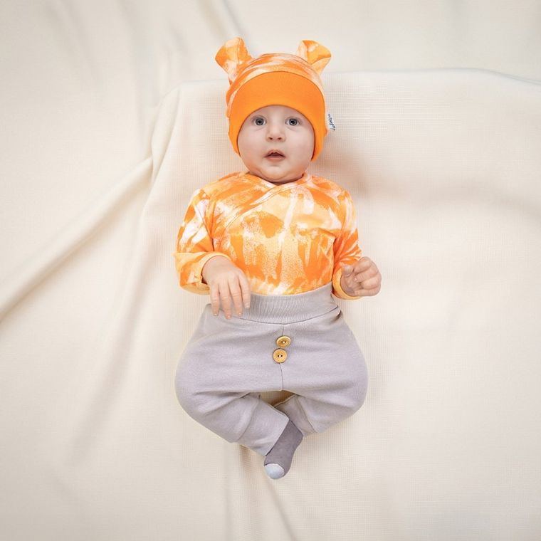 Body chłopięce z długim rękawem, pomarańczowe, Nicol