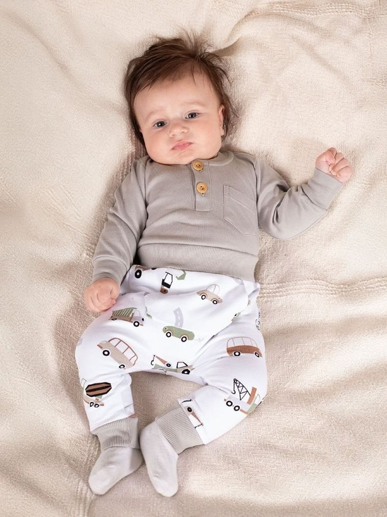 Body chłopięce z długim rękawem, szare, Nicol