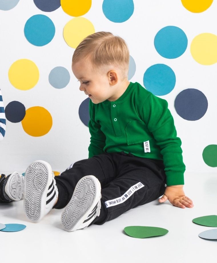 Body chłopięce z długim rękawem, zielone, Nicol