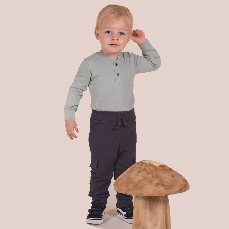 Body chłopięce z długim rękawem, zielone, Nicol