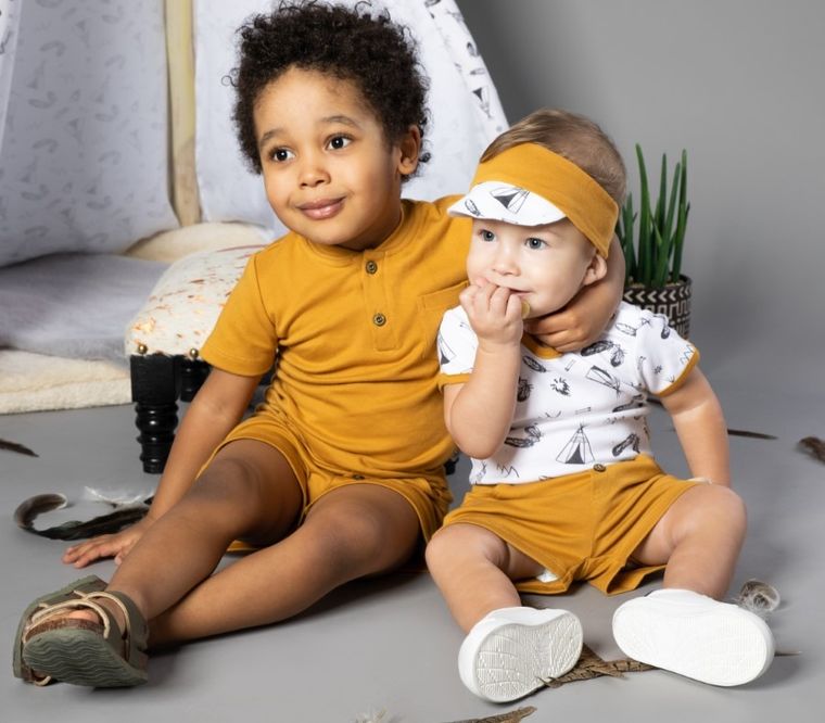 Body chłopięce z krótkim rękawem, białe, indiańskie wzory, Nicol