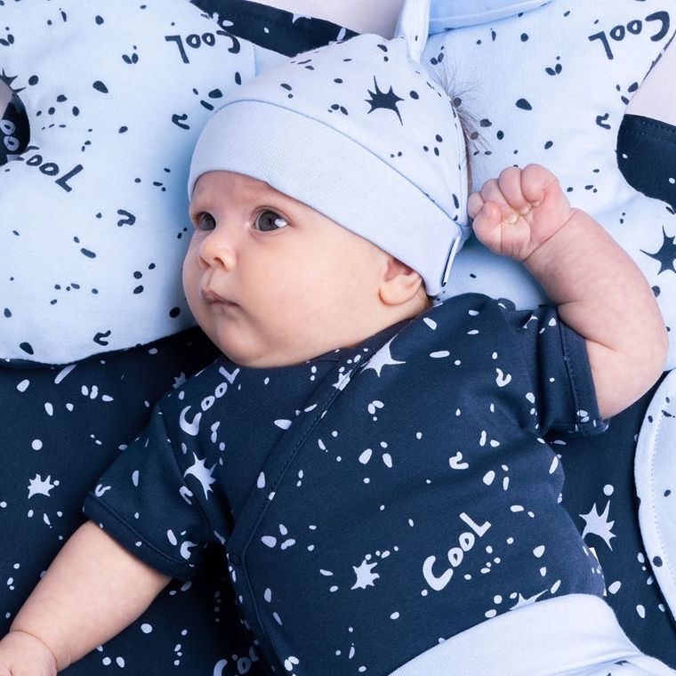 Body chłopięce z krótkim rękawem, granatowe, Cool, Nicol