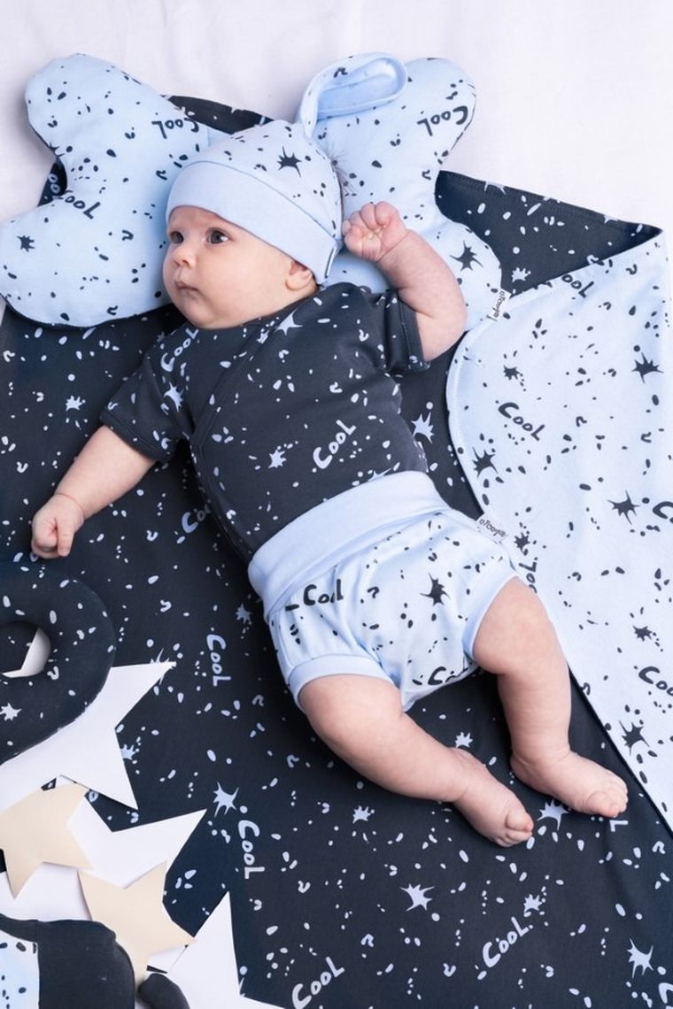 Body chłopięce z krótkim rękawem, granatowe, Cool, Nicol