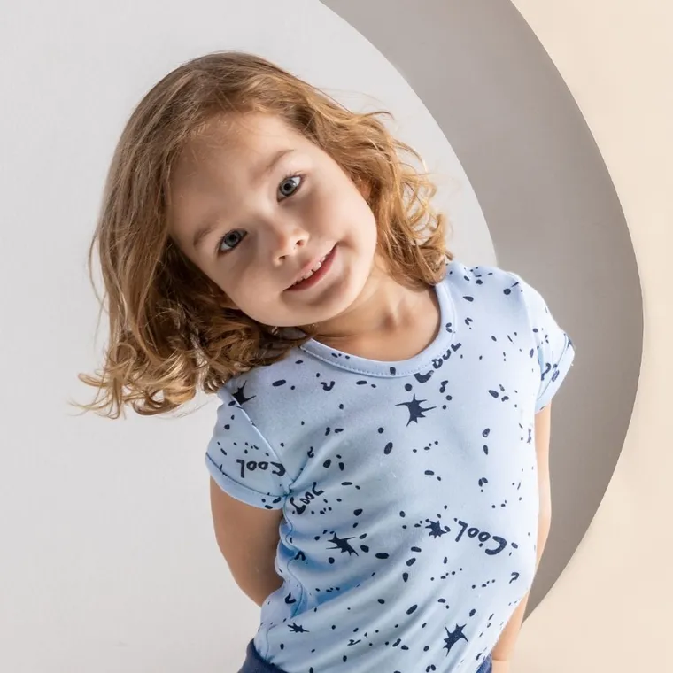 Body chłopięce z krótkim rękawem, jasnoniebieskie, Cool, Nicol