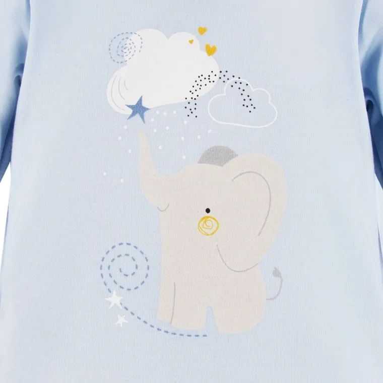 Body chłopięce z krótkim rękawem, niebieskie, słonik, Eevi