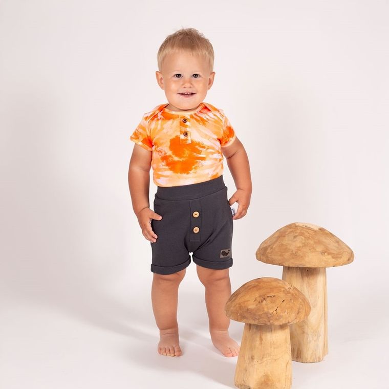Body chłopięce z krótkim rękawem, pomarańczowe, Nicol