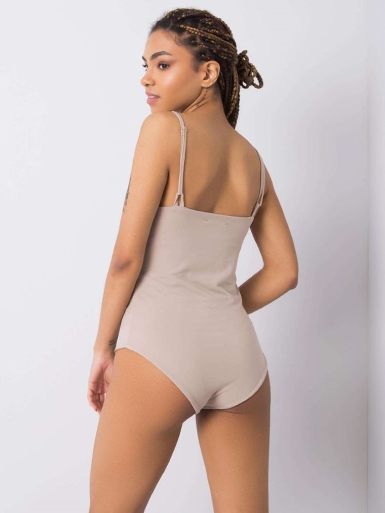 Body damskie na ramiączka, beżowe, Rue Paris