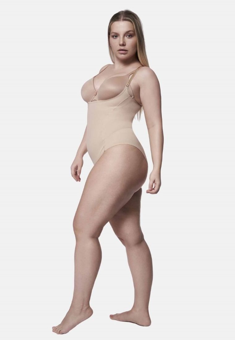 Body damskie na ramiączka, modelujące, beżowe, Julimex