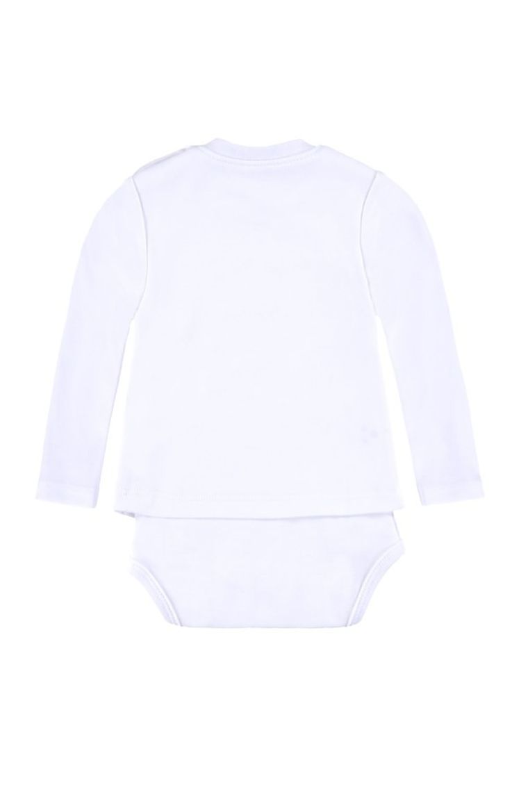 Body dziewczęce z długim rękawem, bawełna organiczna, białe, Bellybutton