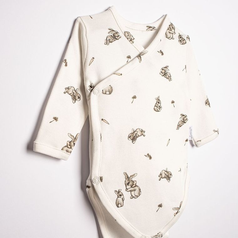 Body dziewczęce z długim rękawem, beżowe, Nicol