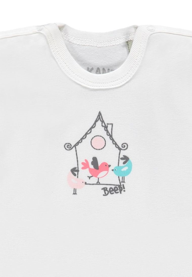 Body dziewczęce z długim rękawem, białe, Kanz