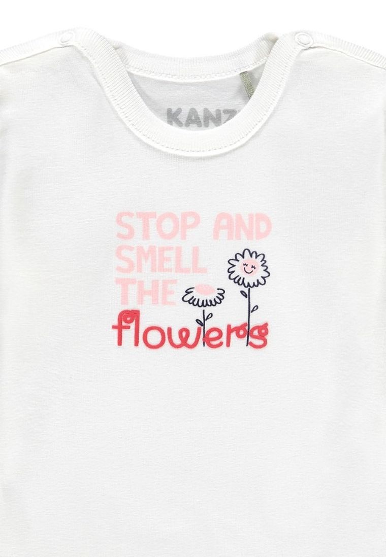 Body dziewczęce z długim rękawem, białe, Kanz