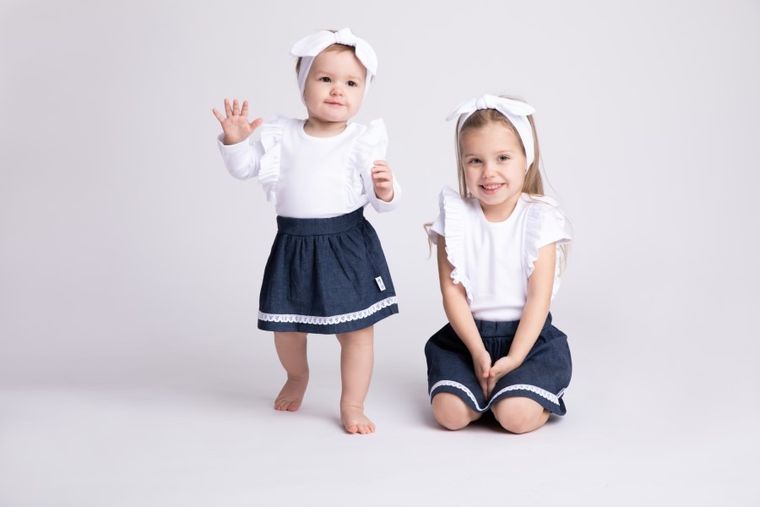 Body dziewczęce z długim rękawem, białe, Nicol