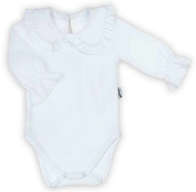 Body dziewczęce z długim rękawem, białe, Nicol