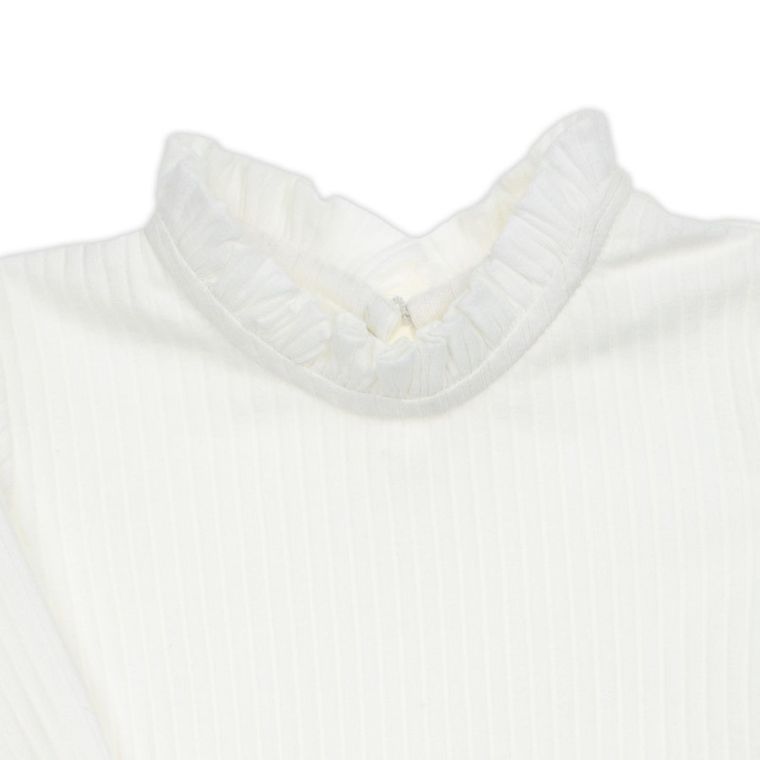 Body dziewczęce z długim rękawem, białe, Nicol