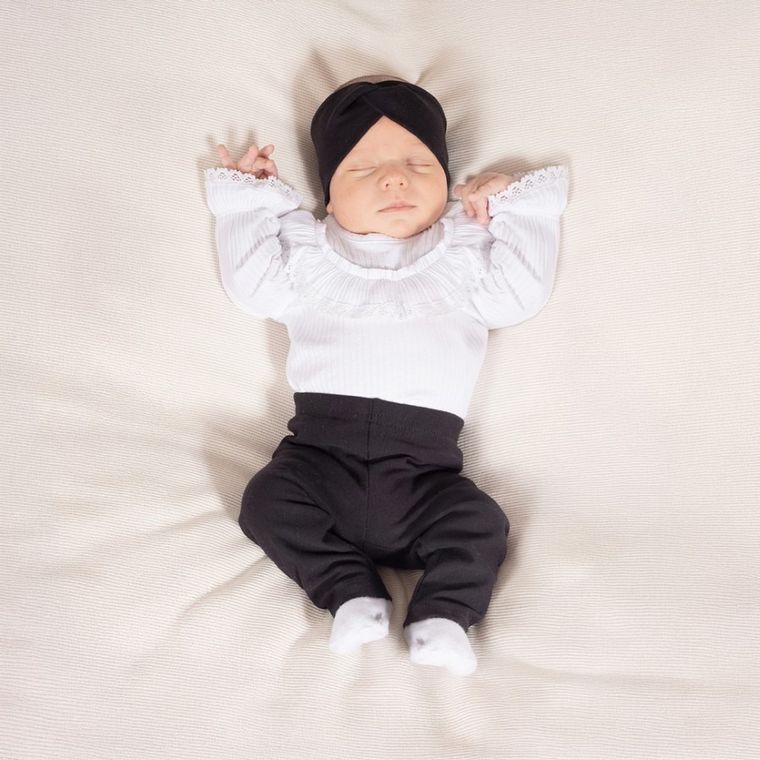 Body dziewczęce z długim rękawem, białe, Nicol