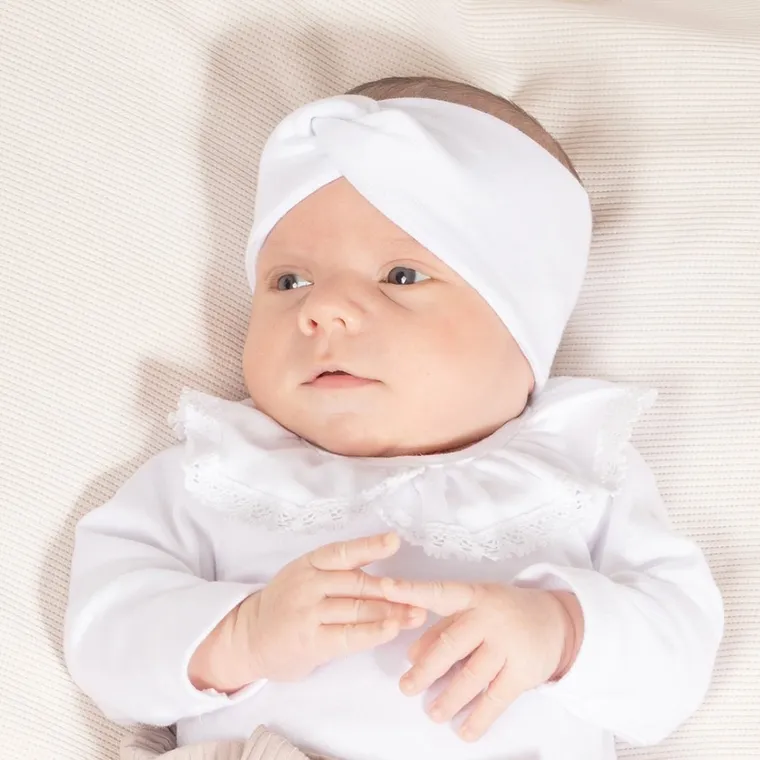 Body dziewczęce z długim rękawem, białe, Nicol