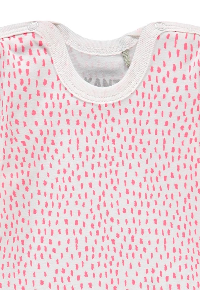 Body dziewczęce z długim rękawem, biało-różowe, Kanz