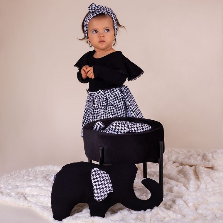 Body dziewczęce z długim rękawem, czarne, Nicol