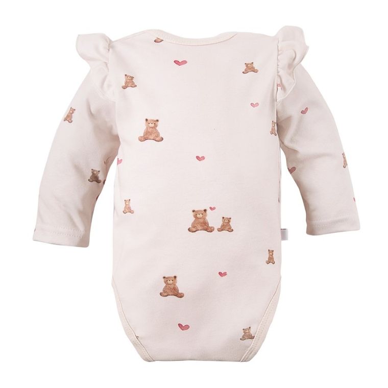 Body dziewczęce z długim rękawem, ecru, Eevi