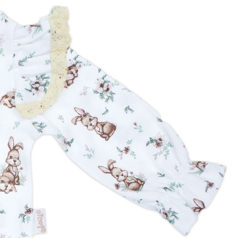 Body dziewczęce z długim rękawem, ecru, Nicol