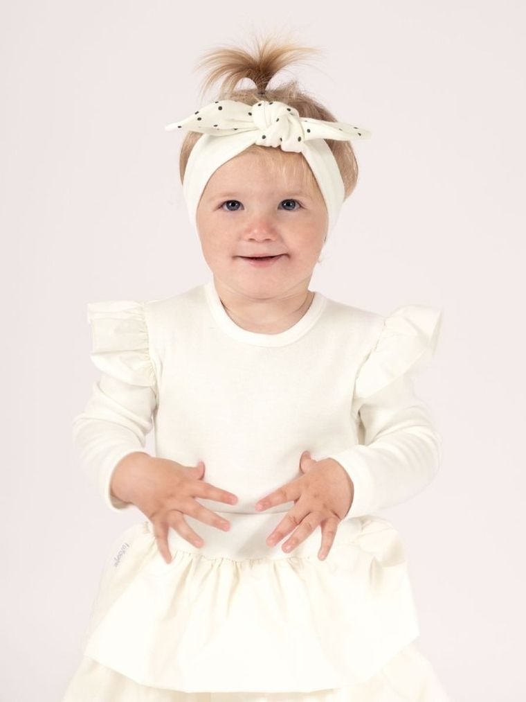 Body dziewczęce z długim rękawem, ecru, Nicol