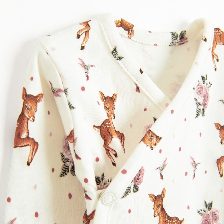 Body dziewczęce z długim rękawem, ecru, Nicol